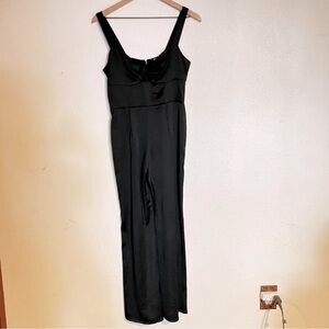 Chelsea28 Black Satin Jumpsuit Size S